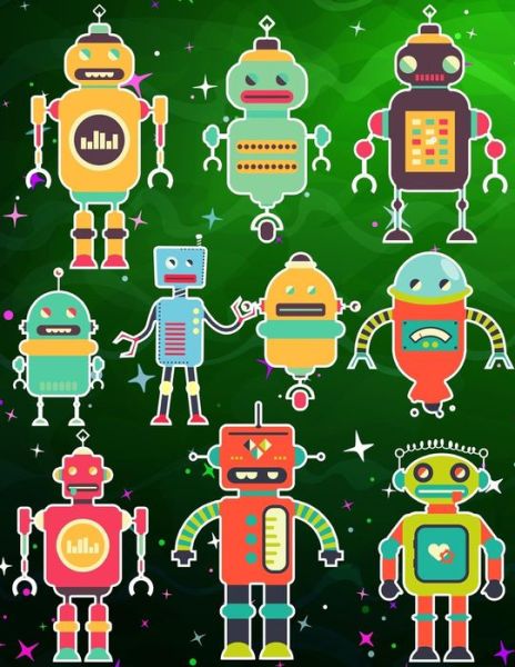 Robots Sticker Album For Boys - Fat Dog Journals - Kirjat - Createspace Independent Publishing Platf - 9781975982348 - perjantai 1. syyskuuta 2017