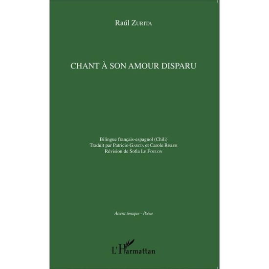 Cover for Raúl Zurita · Chant à son amour disparu (Paperback Book) (2020)