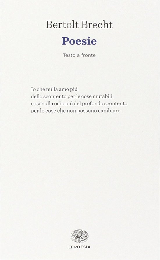 Cover for Bertolt Brecht · Poesie (Paperback Bog) (2014)