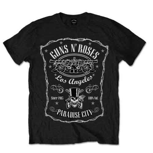 Cover for Guns N Roses · Guns N' Roses Unisex T-Shirt: Paradise City Label (T-shirt) [size L] [Black - Unisex edition]