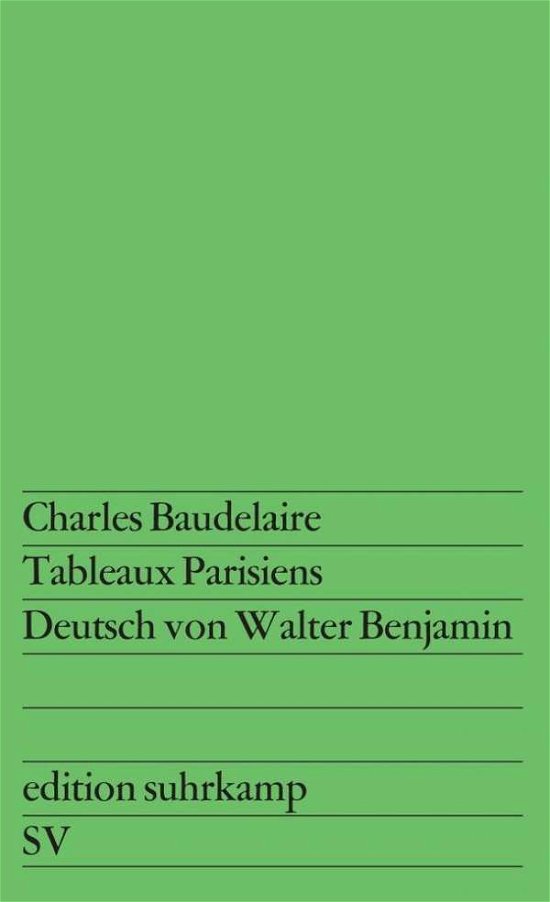 Cover for Baudelaire · Tableaux Parisiens (Bog)