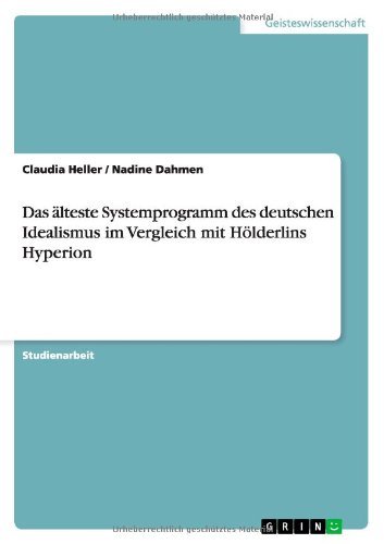 Cover for Heller · Das älteste Systemprogramm des d (Bok) [German edition] (2013)