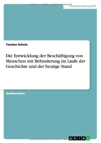Cover for Scholz · Die Entwicklung der Beschäftigun (Book) [German edition] (2012)