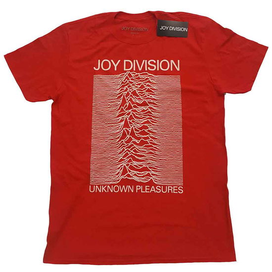 Cover for Joy Division · Joy Division Unisex T-Shirt: Unknown Pleasures White On Red (T-shirt)