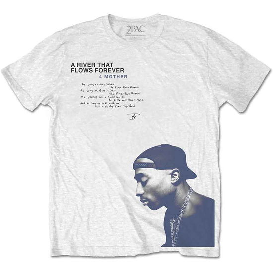 Tupac Unisex T-Shirt: A River … (White) - Tupac - Gadżety -  - 5056368641350 - 17 września 2020