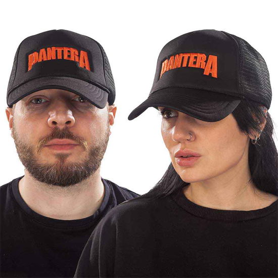 Pantera Unisex Mesh Back Cap: Logo (Black) - Pantera - Gadżety -  - 5056368696350 - 17 września 2021