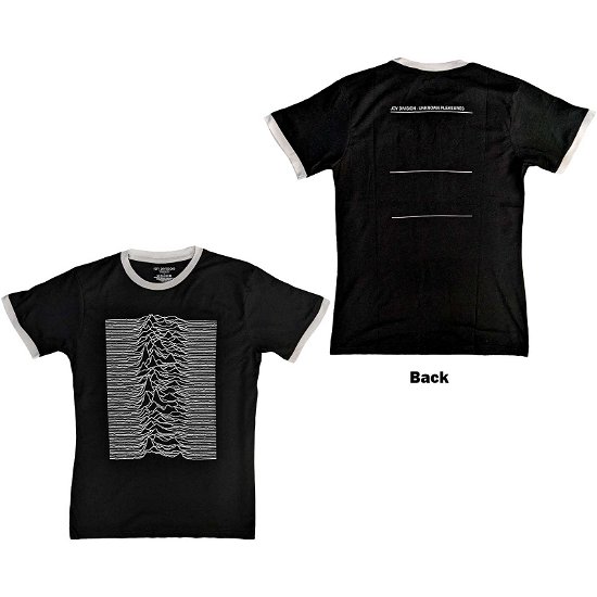 Joy Division Unisex Ringer T-Shirt: Unknown Pleasures (Back Print) - Joy Division - Merchandise -  - 5056561071350 - 