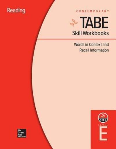 Cover for Contemporary · TABE Skill Workbooks Level E Words in Context and Recall Information (Spiral Book) (2011)