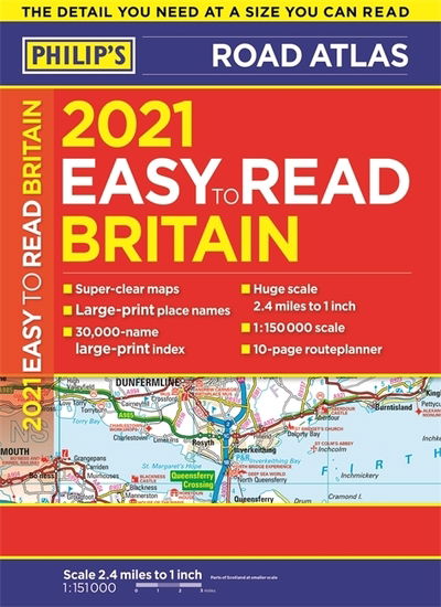 Cover for Philip's Maps · 2021 Philip's Easy to Read Britain Road Atlas: (A4 Paperback) - Philip's Road Atlases (Paperback Book) (2020)