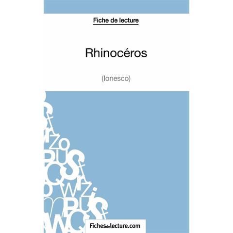 Cover for Vanessa Grosjean · Rhinoceros d'Ionesco (Fiche de lecture) (Paperback Book) (2014)