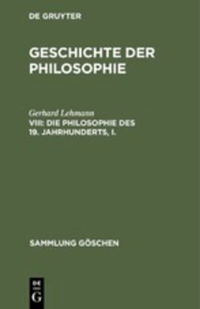Cover for Gerhard Lehmann · Geschichte der Philosophie (Book) (1953)