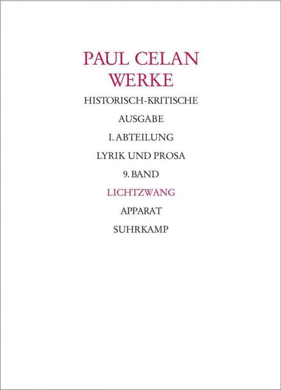 Cover for Paul Celan · Werke.abt.1/09 Lichtzwang.1-2 (Book)