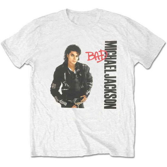 Cover for Michael Jackson · Michael Jackson Unisex T-Shirt: Bad (White) (T-shirt)