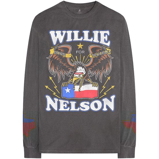 Cover for Willie Nelson · Willie Nelson Unisex Long Sleeve T-Shirt: Texan Pride (Sleeve Print) (Klær) [size S] [Grey - Unisex edition]