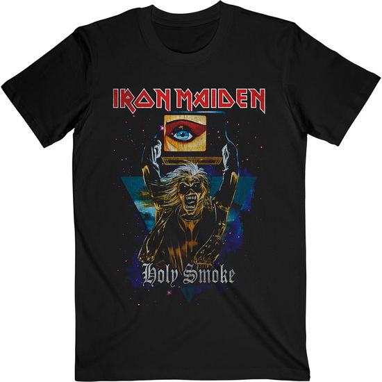 Iron Maiden Unisex T-Shirt: Holy Smoke Space Triangle - Iron Maiden - Koopwaar -  - 5056368673351 - 