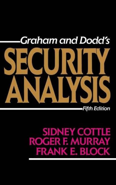 Cover for Sidney Cottle · Security Analysis: Fifth Edition (Hardcover bog) (1987)