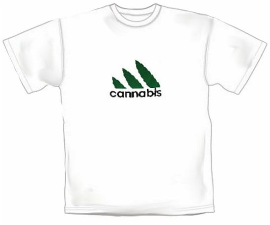 Cover for Fun Shirts · T-shirt - Cannabis - Weiss - White (CLOTHES) [size XL]