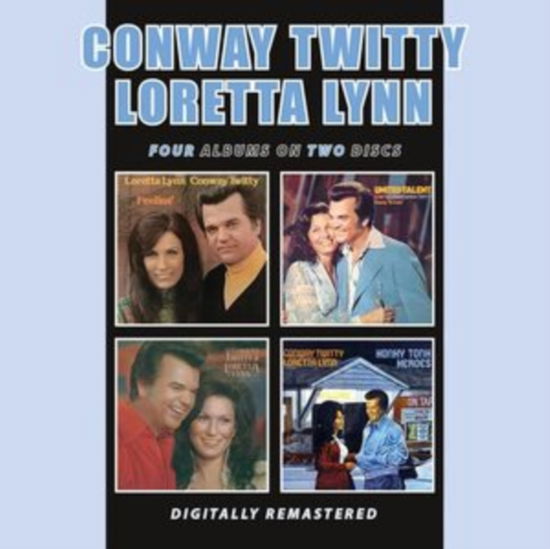 Cover for Conway Twitty &amp; Loretta Lynn · Feelins / United Talent / Dynamic Duo / Honky Tonk Heroes (CD) (2024)