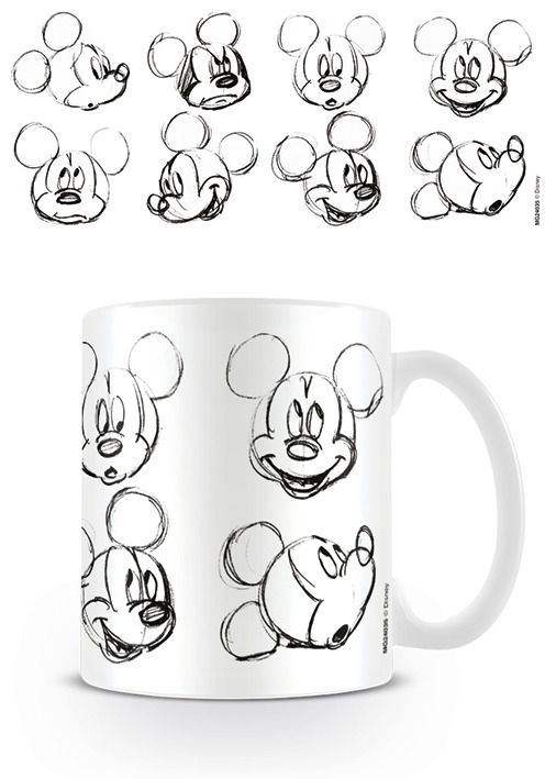 DISNEY - Mug - 300 ml - Mickey Mouse Sketch Faces - Disney - Produtos - Pyramid Posters - 5050574240352 - 7 de fevereiro de 2019