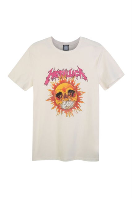 Metallica - Neon Sun Amplified Vintage White Medium T Shirt - Metallica - Produtos - AMPLIFIED - 5054488819352 - 1 de dezembro de 2023