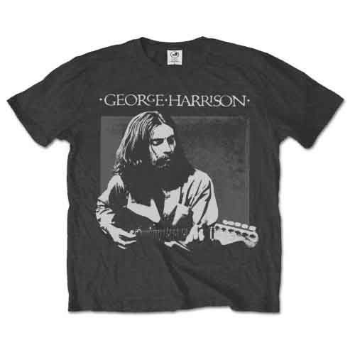 Cover for George Harrison · George Harrison Unisex T-Shirt: Live Portrait (Charcoal Grey) (T-shirt) [size L] [Grey - Unisex edition] (2019)