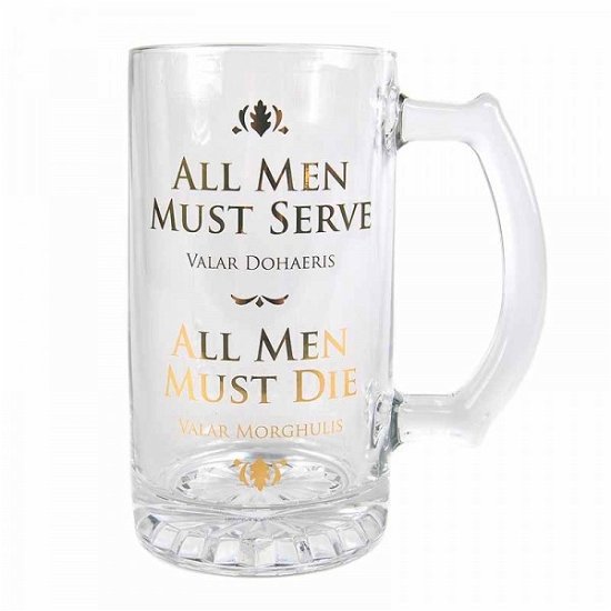 Cover for Game of Thrones · Game Of Thrones: All Men Must Die Tankard Glass (MERCH) (2019)
