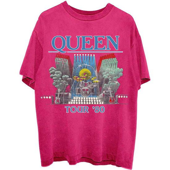 Queen Unisex T-Shirt: Tour '80 - Queen - Merchandise -  - 5056737285352 - September 19, 2024