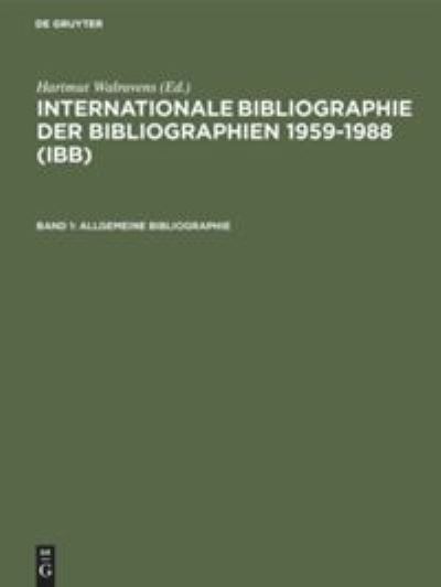 Cover for No Contributor · Allgemeine Bibliographie (Hardcover Book) (1998)