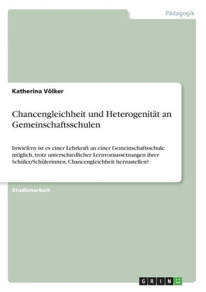 Cover for Völker · Chancengleichheit und Heterogeni (Bog)