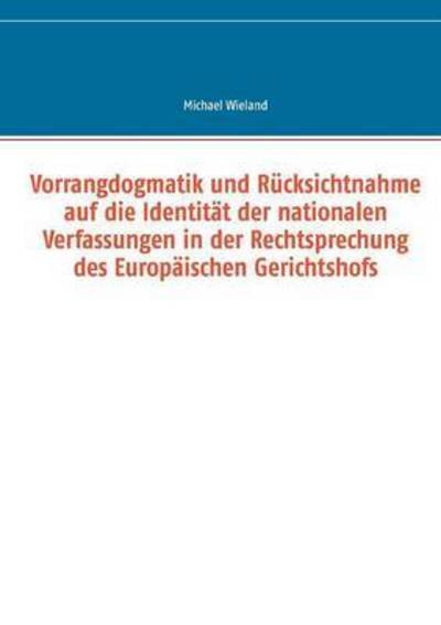 Cover for Wieland · Vorrangdogmatik und Rücksichtna (Book) (2015)