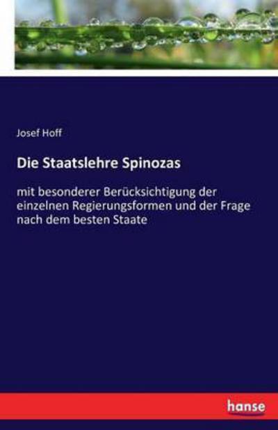 Cover for Hoff · Die Staatslehre Spinozas (Buch) (2016)