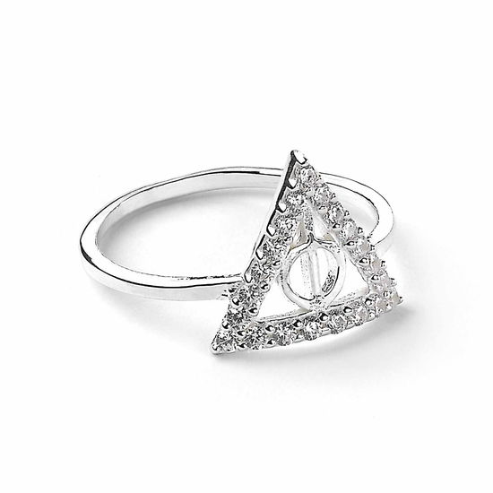 Cover for Harry Potter Sterling Silver Deathly Hallows Ring · Small ( Size S ) (Toys)