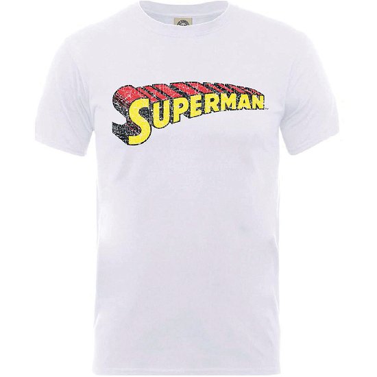 Cover for DC Comics · DC Comics Unisex Tee: Originals Superman Telescopic Crackle Logo (CLOTHES) [size S] [White - Unisex edition] (2016)