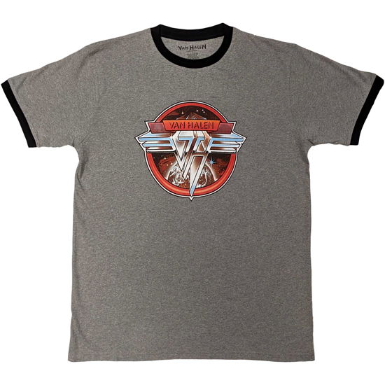 Van Halen Unisex Ringer T-Shirt: Circle Logo - Van Halen - Koopwaar -  - 5056561070353 - 