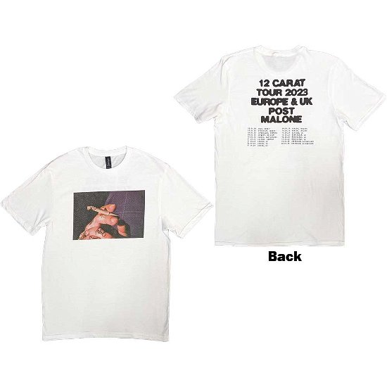 Post Malone Unisex T-Shirt: Burn It Down 2023 Tour Dates (Back Print & Ex-Tour) - Post Malone - Merchandise -  - 5056737233353 - 