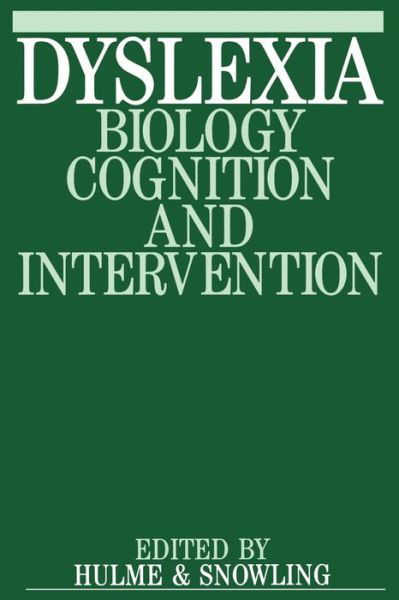 Cover for C Hulme · Dyslexia: Biology, Cognition and Intervention - Exc Business And Economy (Whurr) (Pocketbok) (1997)