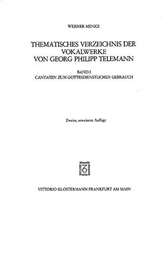 Cover for G.P. Telemann · Thematisches Verz.d.Vok.1 (Bog)