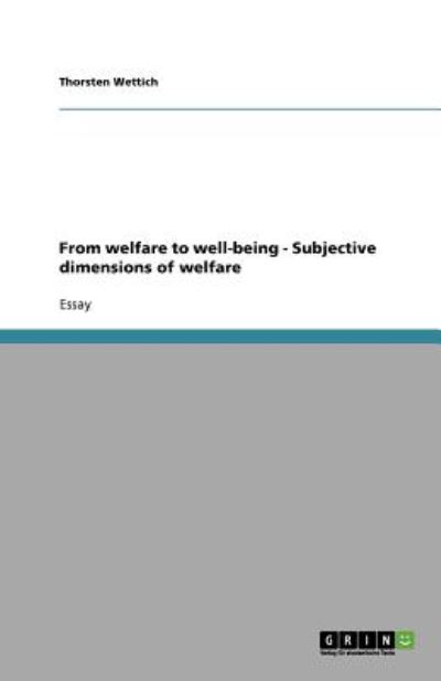 Cover for Wettich · From welfare to well-being - Su (Buch) (2008)