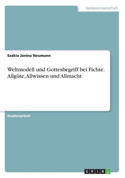 Cover for Neumann · Weltmodell und Gottesbegriff be (Book) (2017)