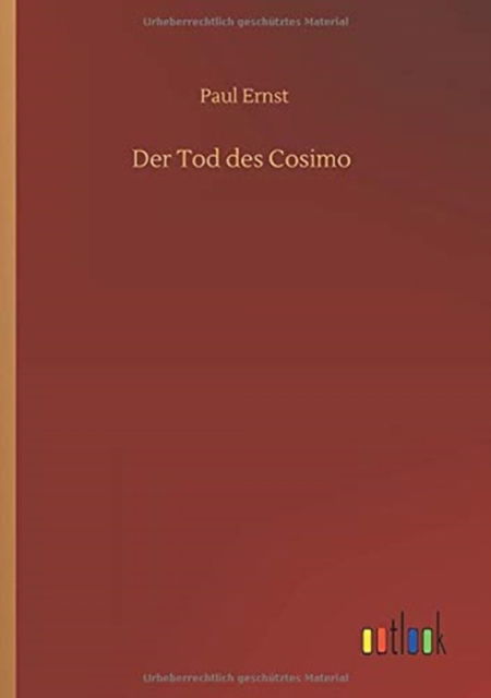 Cover for Paul Ernst · Der Tod des Cosimo (Paperback Book) (2020)