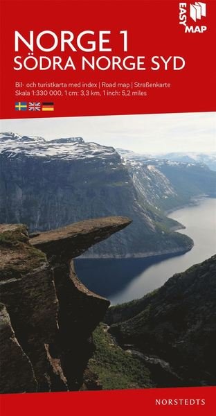 Cover for Södra Norge syd EasyMap : Skala 1:330.000 (Book) (2018)