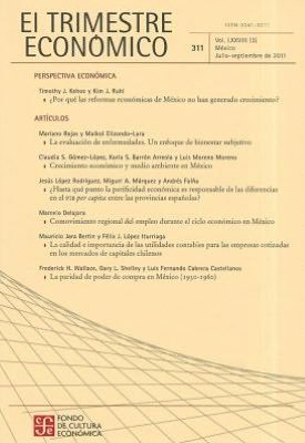 Cover for Varios · El Trimestre Económico No. 311 Julio-septiembre De 2011. Volumen Lxxviii (3) (Paperback Bog) [Spanish, 311 edition] (2011)