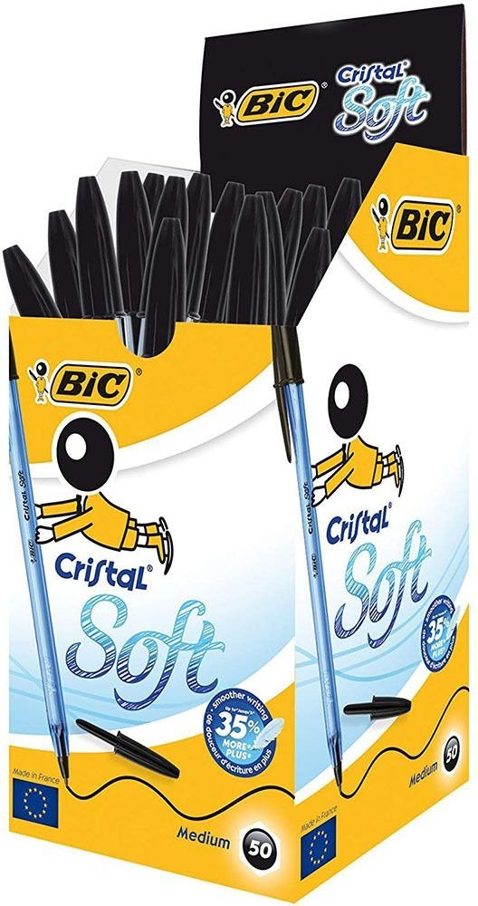 Bic - Bic Cristal Soft Ballpoint Pen Black (pack 50) - Bic - Spill - Bic - 3086123355354 - 