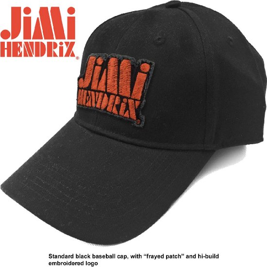 Cover for The Jimi Hendrix Experience · Jimi Hendrix Unisex Baseball Cap: Orange Stencil Logo (Klær) [Black - Unisex edition]