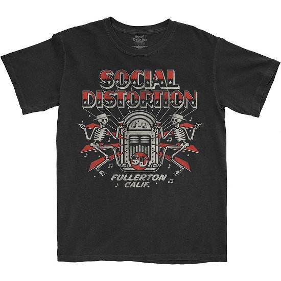 Social Distortion Unisex T-Shirt: Jukebox Skelly - Social Distortion - Koopwaar -  - 5056368685354 - 