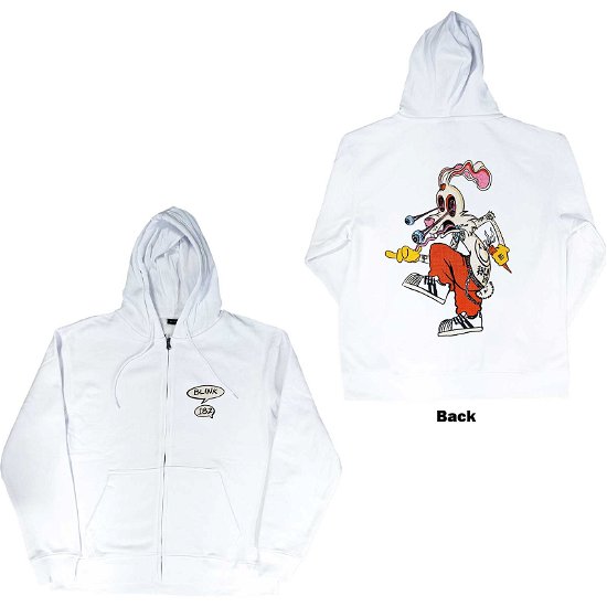 Blink-182 Unisex Zipped Hoodie: Roger Rabbit (Back Print) - Blink-182 - Merchandise -  - 5056561060354 - 