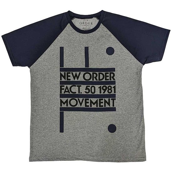 New Order Unisex Raglan T-Shirt: Movement - New Order - Mercancía -  - 5056737210354 - 