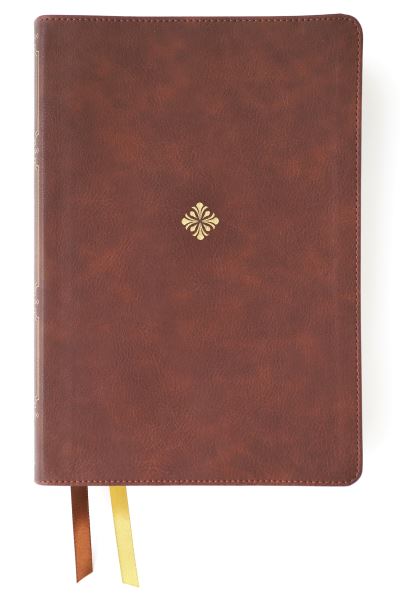 Cover for NKJV, Thompson Chain-Reference Bible, Large Print, Leathersoft, Brown, Red Letter, Thumb Indexed, Comfort Print (Leather Book) (2023)