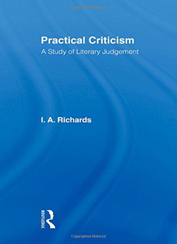 Cover for I A Richards · Practical Criticism V 4 (Innbunden bok) (2001)