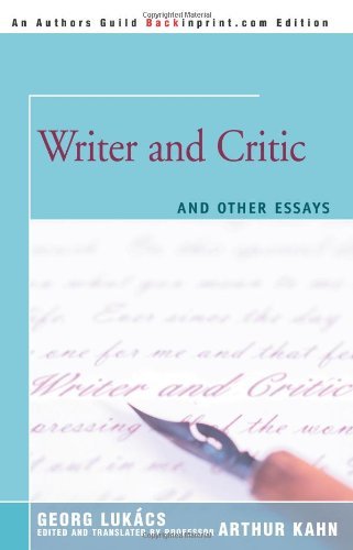 Cover for Arthur Kahn · Writer and Critic: and Other Essays (Paperback Book) (2005)